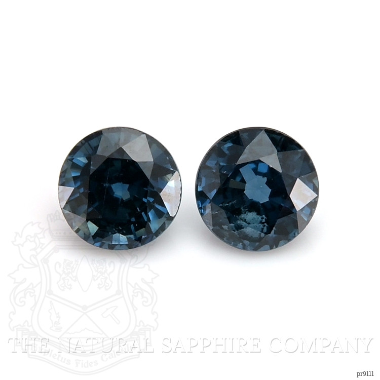 0.87 Ct.Tw. Greenish Blue Sapphire Pair from Ceylon (Sri Lanka)