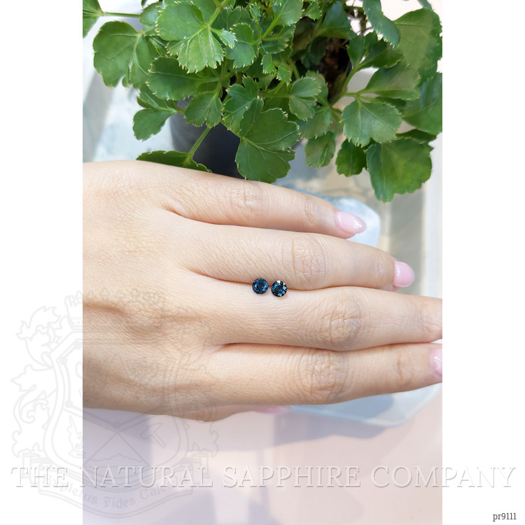 0.87 Ct.Tw. Greenish Blue Sapphire Pair from Ceylon (Sri Lanka)