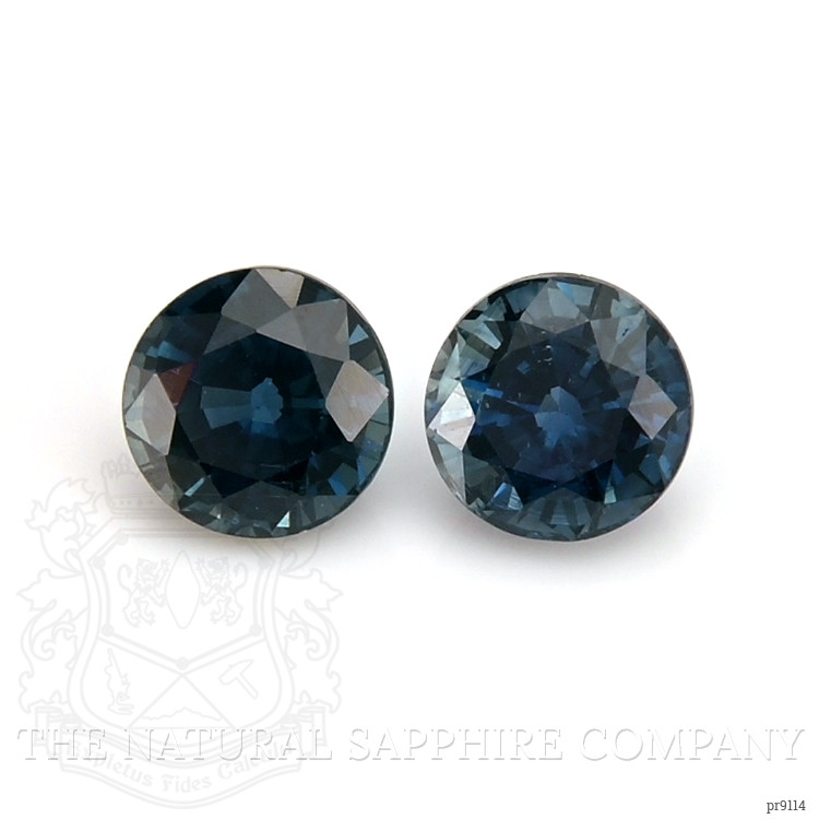 0.76 Ct.Tw. Greenish Blue Sapphire Pair from Ceylon (Sri Lanka)