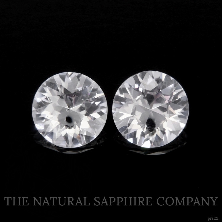 2.76 Ct.Tw. White Sapphire Pair from Ceylon (Sri Lanka)