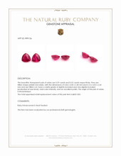 0.64 Ct.Tw.Total Carat Weight Pinkish Red Ruby Pair from Mozambique Appraisal