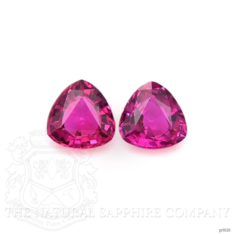 0.68 Ct.Tw. Reddish Pink Sapphire Pair from Mozambique
