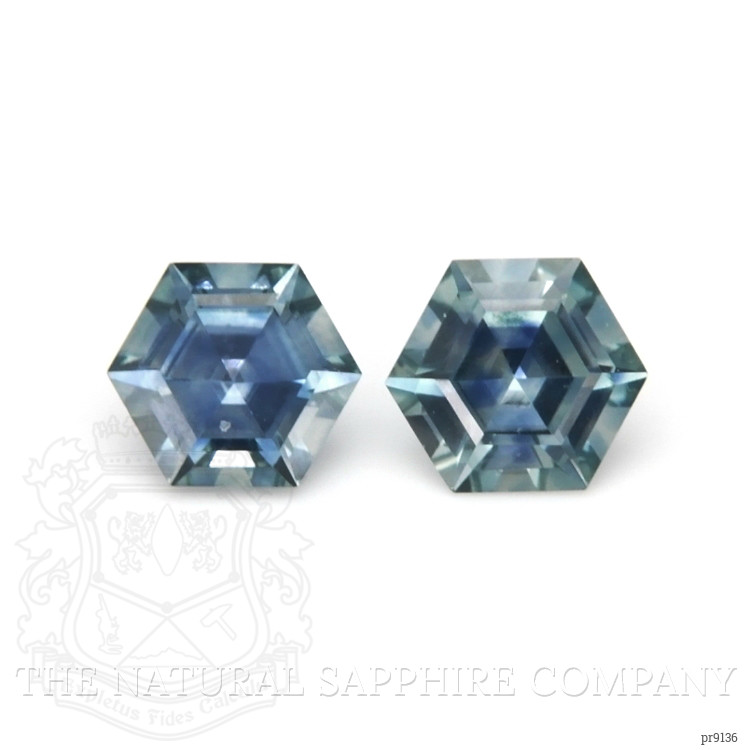 0.95 Ct.Tw. Bluish Green Sapphire Pair from Montana
