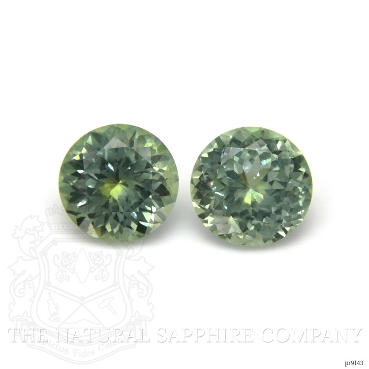 2.19 Ct.Tw. Green Sapphire Pair from Montana