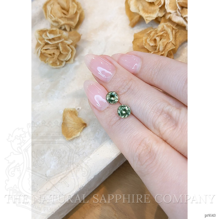 2.19 Ct.Tw. Green Sapphire Pair from Montana