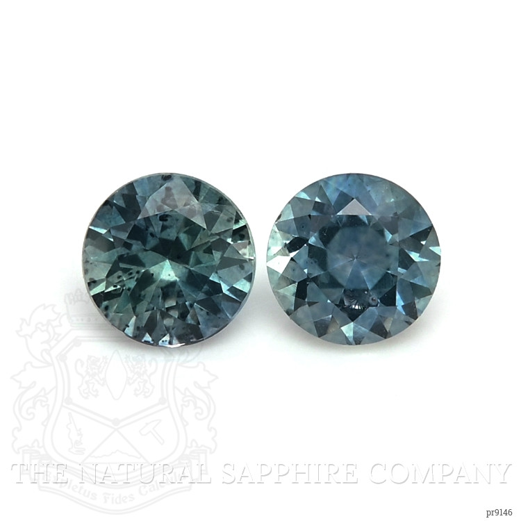 0.95 Ct.Tw. Bluish Green Sapphire Pair from Montana