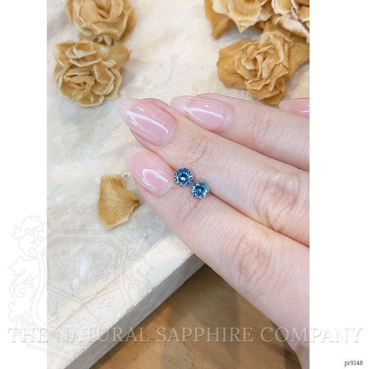 1.23 Ct.Tw. Greenish Blue Sapphire Pair from Montana