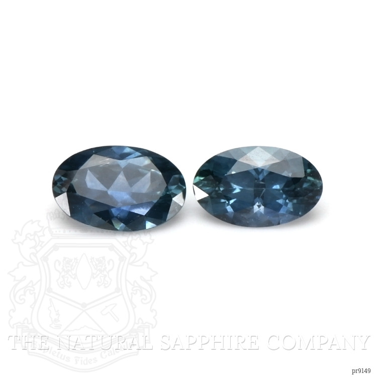 0.94 Ct.Tw. Greenish Blue Sapphire Pair from Montana