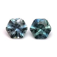 1.13 Ct.Tw.Total Carat Weight Greenish Blue Sapphire Pair from Montana Video