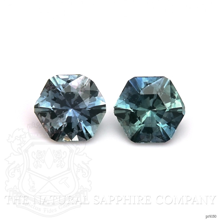 1.13 Ct.Tw. Greenish Blue Sapphire Pair from Montana