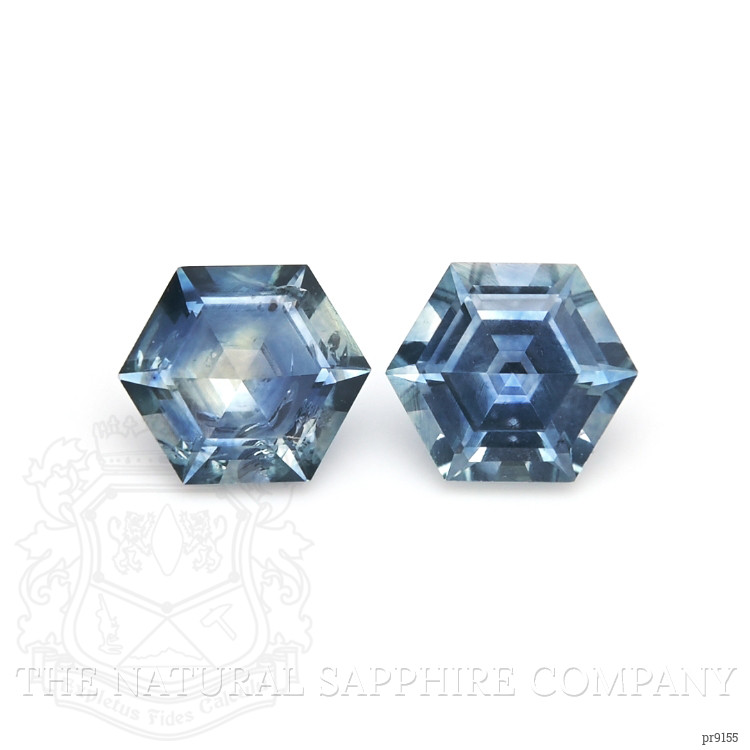 1.22 Ct.Tw. Greenish Blue Sapphire Pair from Montana