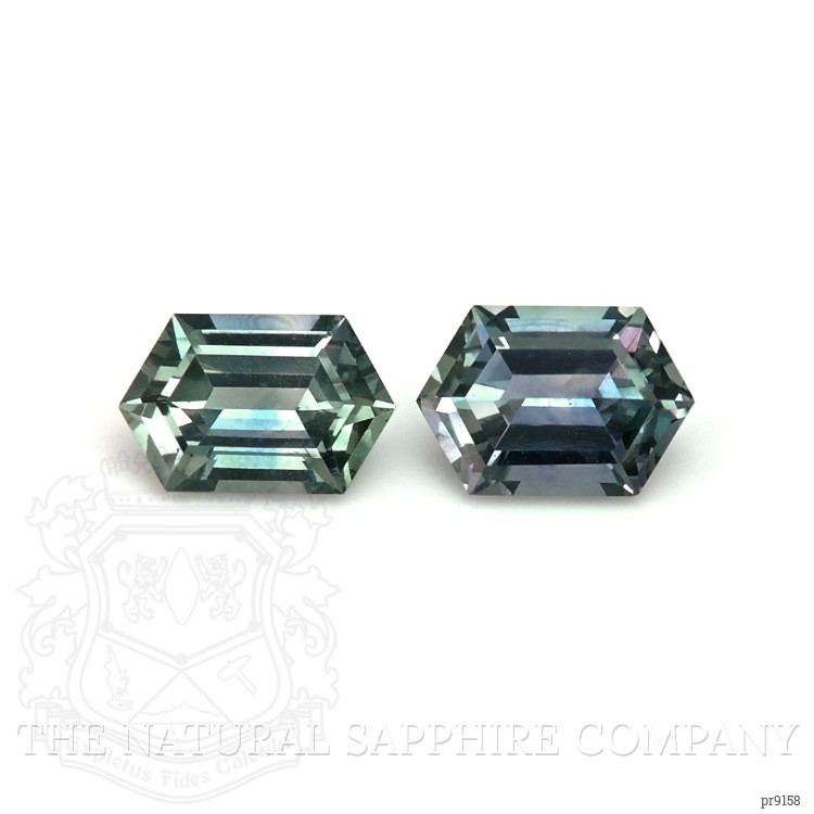 1.13 Ct.Tw. Bluish Green Sapphire Pair from Montana