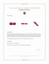 1.81 Ct.Tw.Total Carat Weight Ruby Pair from Ceylon (Sri Lanka) Appraisal