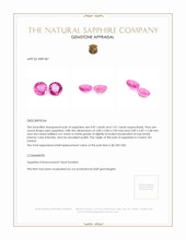 1.88 Ct.Tw.Total Carat Weight Pink Sapphire Pair from Ceylon (Sri Lanka) Appraisal