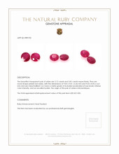 6.93 Ct.Tw.Total Carat Weight Ruby Pair from Mozambique Appraisal