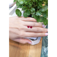 3.18 Ct.Tw.Total Carat Weight Ruby Pair from Mozambique Life Style