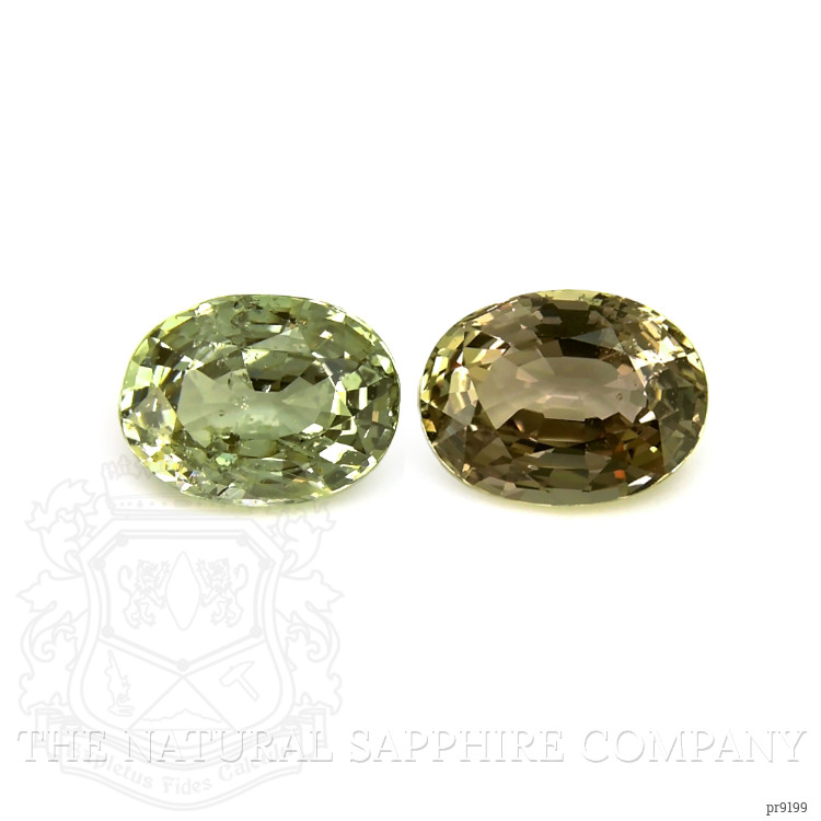 2.53 Ct.Tw. Green Sapphire Pair from Ceylon (Sri Lanka)