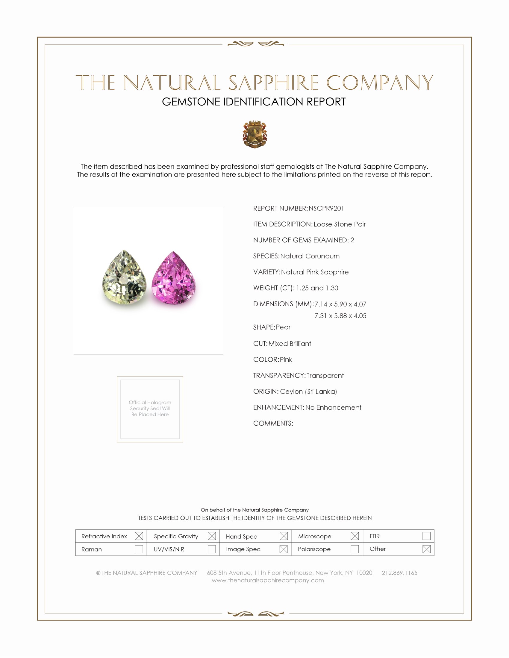 2.55 Ct.Tw. Green Sapphire Pair from Ceylon (Sri Lanka)