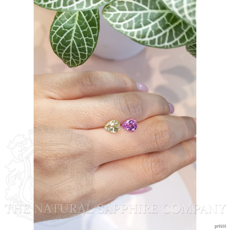 2.55 Ct.Tw. Green Sapphire Pair from Ceylon (Sri Lanka)