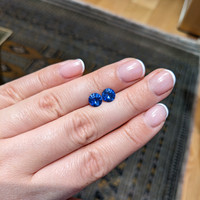2.82&nbsp;Ct.Tw.Total Carat Weight Blue Sapphire Pair from Ceylon (Sri Lanka) Life Style