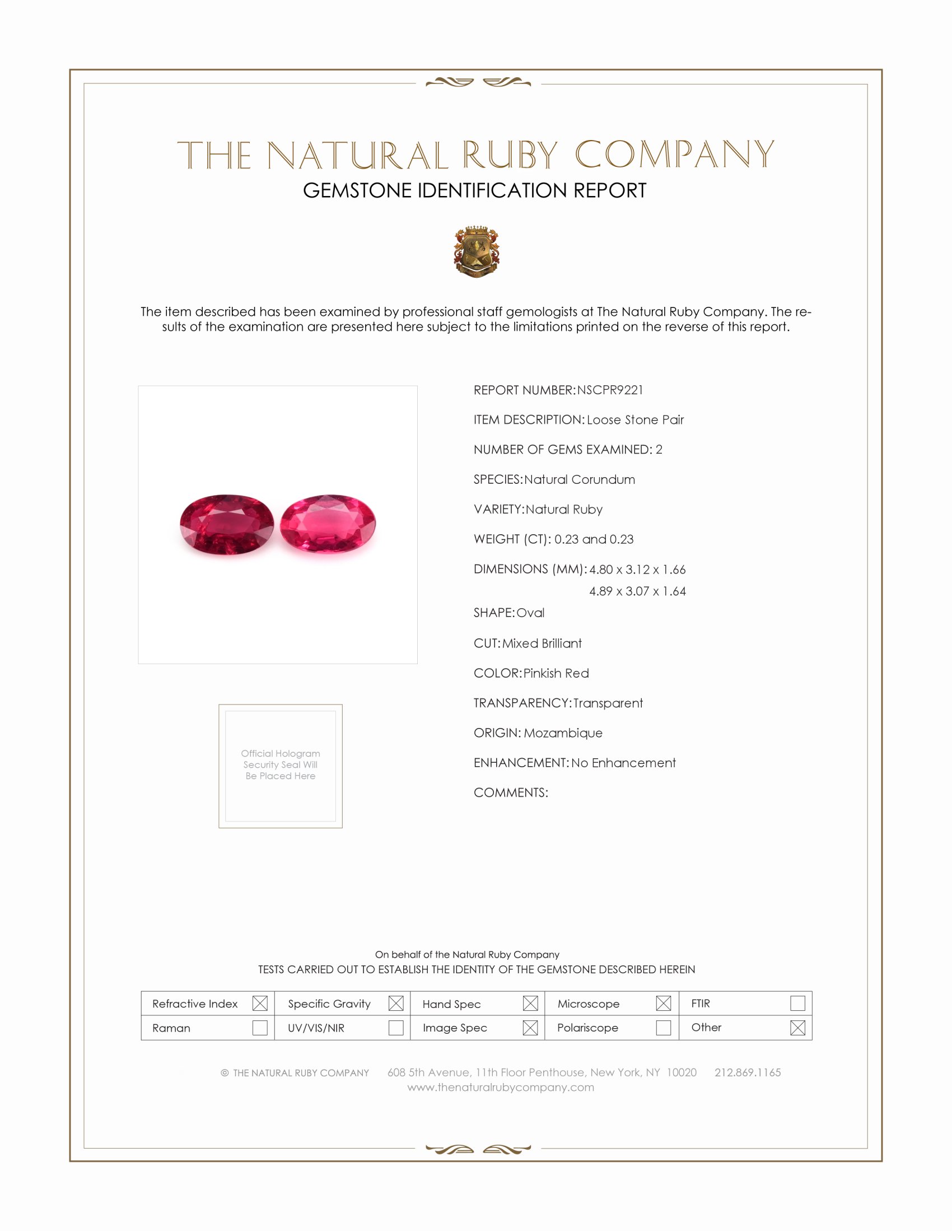 0.46 Ct.Tw. Ruby Pair from Mozambique