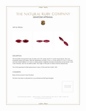 1.41 Ct.Tw.Total Carat Weight Ruby Pair from Burma (Myanmar) Appraisal