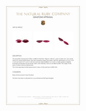 2.00 Ct.Tw.Total Carat Weight Ruby Pair from Burma (Myanmar) Appraisal