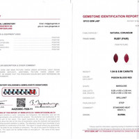 2.00 Ct.Tw.Total Carat Weight Ruby Pair from Burma (Myanmar) Scan Report