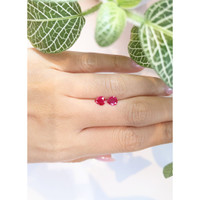 1.12&nbsp;Ct.Tw.Total Carat Weight Ruby Pair from Burma (Myanmar) Life Style