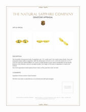 2.05&nbsp;Ct.Tw.Total Carat Weight Yellow Sapphire Pair from Ceylon (Sri Lanka) Appraisal