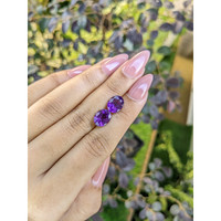 4.24&nbsp;Ct.Tw.Total Carat Weight Amethyst Pair from South America Life Style