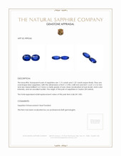 2.47 Ct.Tw.Total Carat Weight Blue Sapphire Pair from Ceylon (Sri Lanka) Appraisal