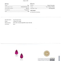 2.01 Ct.Tw.Total Carat Weight Ruby Pair from Ceylon (Sri Lanka) Scan Report