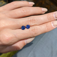 2.11&nbsp;Ct.Tw.Total Carat Weight Blue Sapphire Pair from Ceylon (Sri Lanka) Life Style