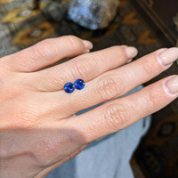 1.78&nbsp;Ct.Tw.Total Carat Weight Blue Sapphire Pair from Ceylon (Sri Lanka) Life Style