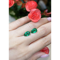 4.12 Ct.Tw.Total Carat Weight Emerald Pair from Zambia Life Style