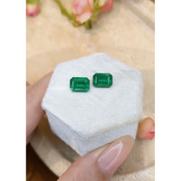 3.95 Ct.Tw.Total Carat Weight Emerald Pair from Zambia Life Style