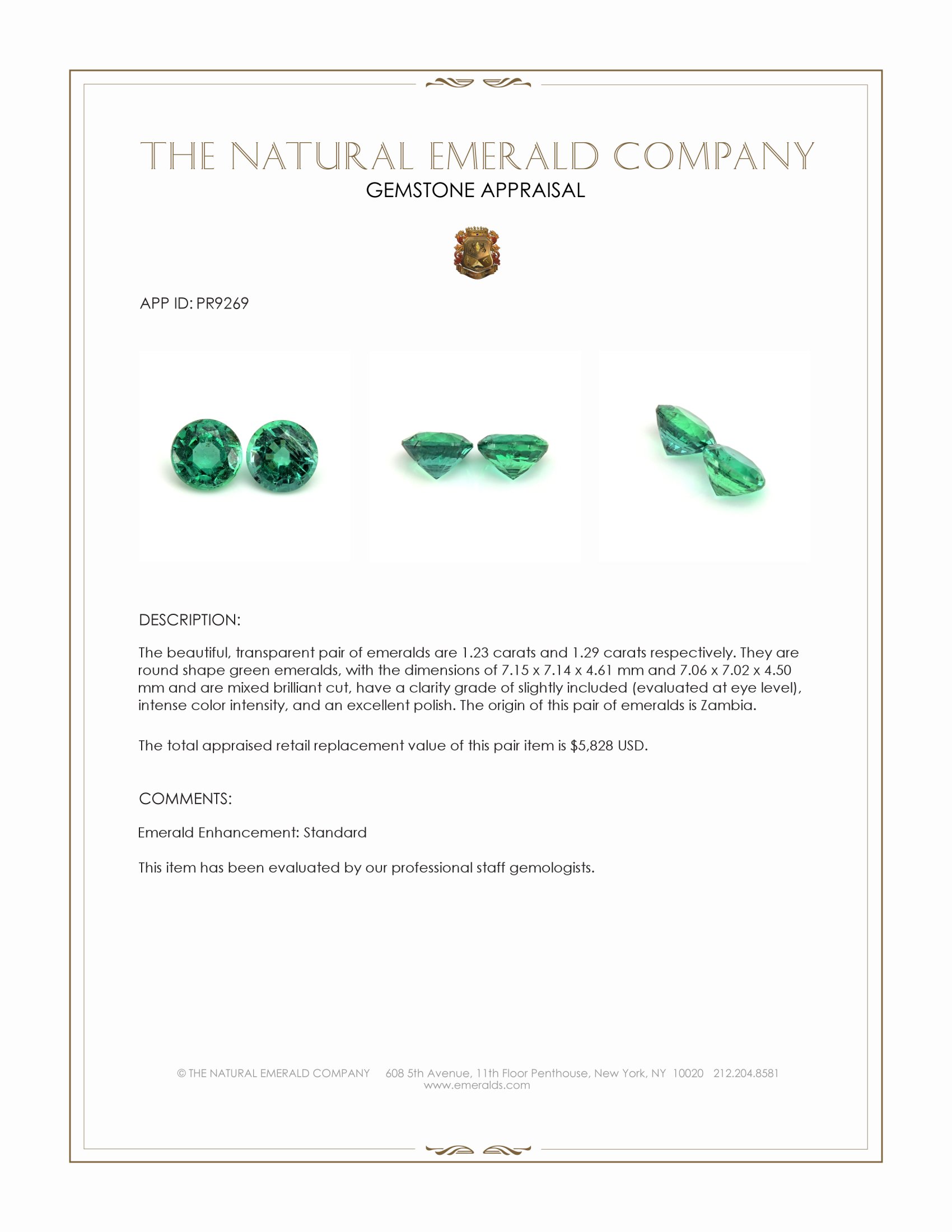 2.52 Ct.Tw. Emerald Pair from Zambia