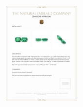 3.18 Ct.Tw.Total Carat Weight Emerald Pair from Zambia Appraisal
