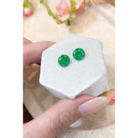 3.11 Ct.Tw.Total Carat Weight Emerald Pair from Brazil Life Style