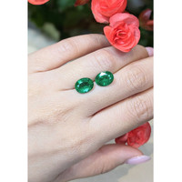 4.44 Ct.Tw.Total Carat Weight Emerald Pair from Zambia Life Style