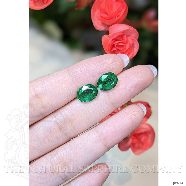 4.44 Ct.Tw. Emerald Pair from Zambia