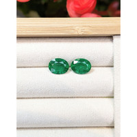 4.44&nbsp;Ct.Tw.Total Carat Weight Emerald Pair from Zambia Life Style