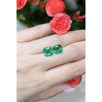 4.58 Ct.Tw.Total Carat Weight Emerald Pair from Zambia Life Style