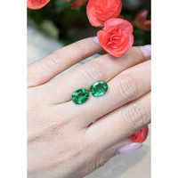 4.44 Ct.Tw.Total Carat Weight Emerald Pair from Zambia Life Style