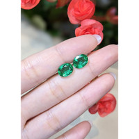 4.44 Ct.Tw.Total Carat Weight Emerald Pair from Zambia Life Style