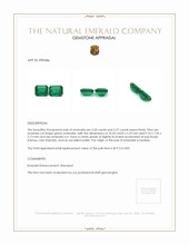 6.47 Ct.Tw.Total Carat Weight Emerald Pair from Zambia Appraisal