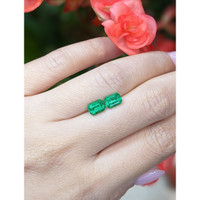 1.83 Ct.Tw.Total Carat Weight Emerald Pair from Zambia Life Style