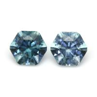 0.98 Ct.Tw.Total Carat Weight Greenish Blue Sapphire Pair from Montana Video