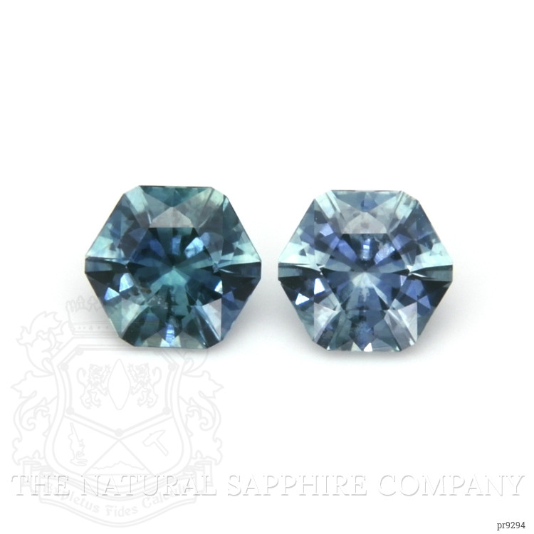 0.98 Ct.Tw. Greenish Blue Sapphire Pair from Montana
